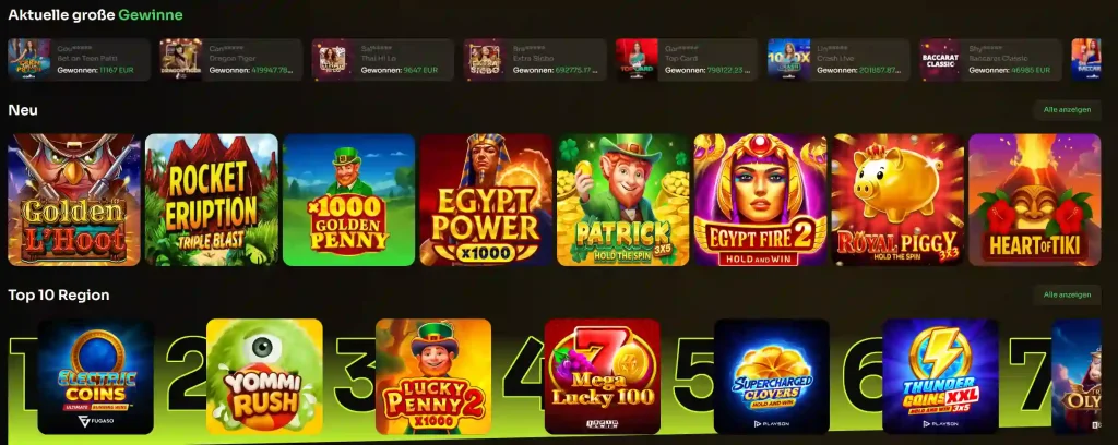 Holyluck Casino Slot Spiele Übersicht mit beliebten Spielautomaten